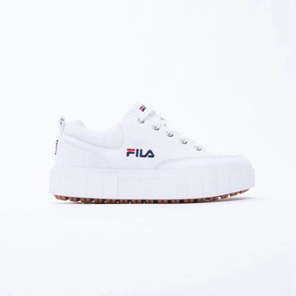 Tênis Fila Mulher Branco/Azul Marinho/Vermelhas - Fila Sandblast Canvas Portugal Online,DAIP-78609